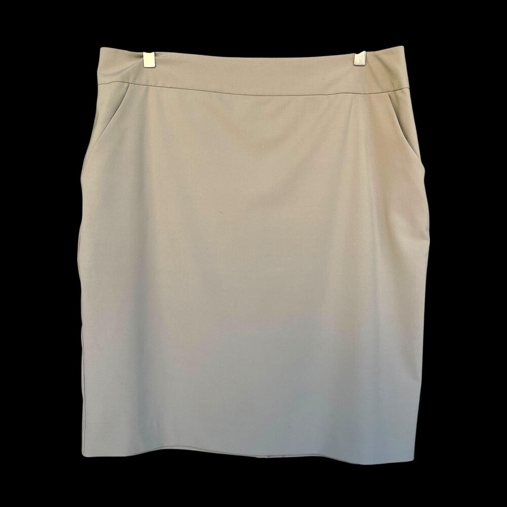 Eileen Fisher Skirt Women Plus 16 Beige Pencil Silk‎ Blend Lined Back Vent